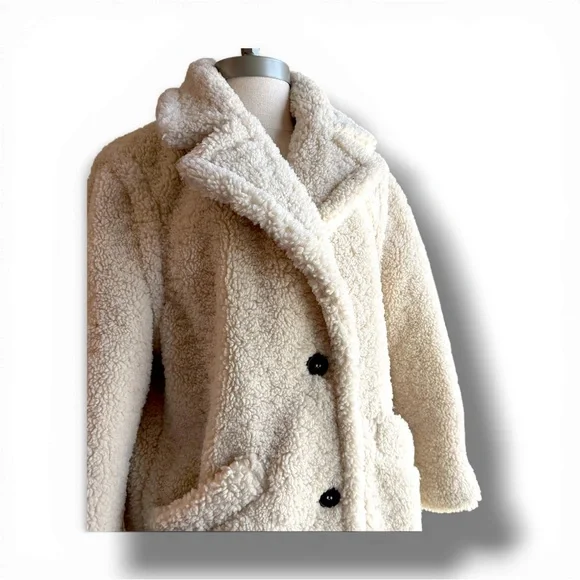 Karen Millen Petite Longline Borg Coat - Picture 4 of 7